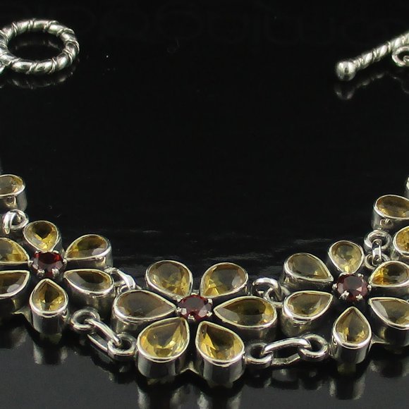 Citrine & Garnet Artisan Crafted 8.70ct Bracelet - Picture 7 of 7